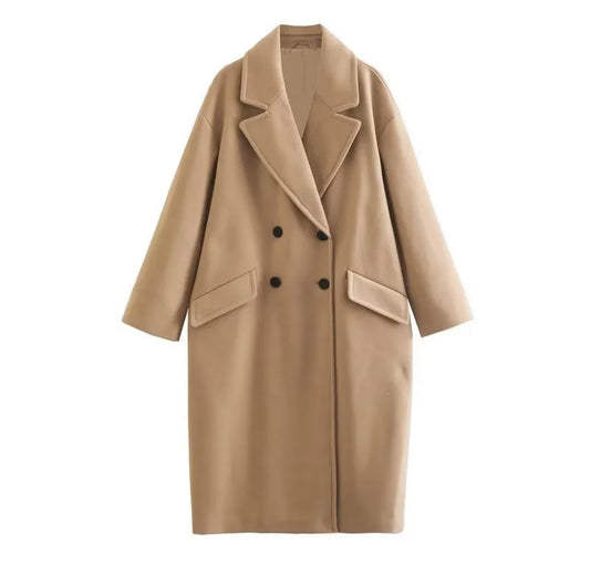wool coat retro reverse womens